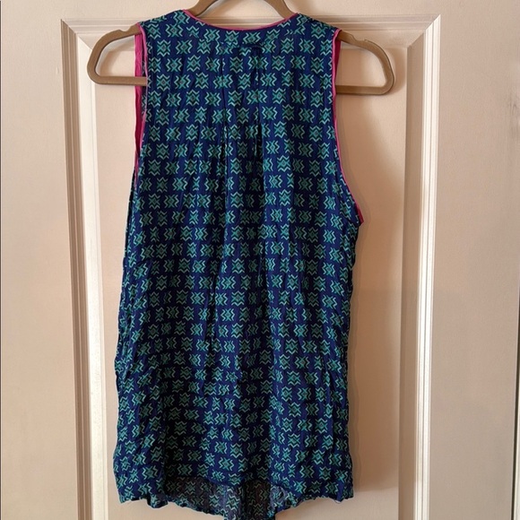 Maeve Ada Aztec Babydoll Blue and Pink Top - Picture 4 of 4